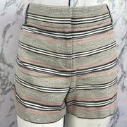 "LOFT" STRIPED TEXTURED CASUAL SUMMER RIVIERA FIT CHINO SHORTS SIZE: 12 NWT