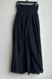 Vintage Margaret O’Leary Black Gauze Midi Skirt Drawstring Waist Size Xs