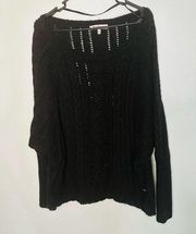 Vintage Juicy Couture Black Long Sleeve Crewneck Cable Knit Sweater size Medium