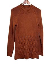 Simply Vera Vera Wang Sweater Women's S Rust Cable Knit Peregrine Fisherman Boho