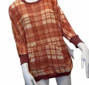 NWT Taylor & Sage Checkered Red White Pocket Sweater Top. Size‎ Medium.