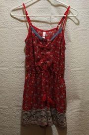 Xhilaration Boho Red Romper XS