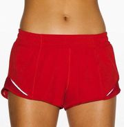 Red Lululemon Hotty Hot shorts