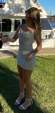 White shimmer dress