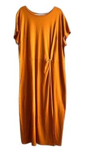 Liz Claiborne Mustard Yellow Maxi Tshirt Dress Stretch Casual Fall - Size 3X