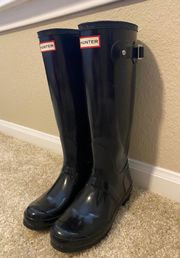 Hunter Tall Black Glossy Rain Boots