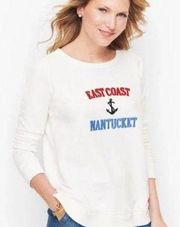 Talbots east coast nantucket sweatshirt white pullover small petite