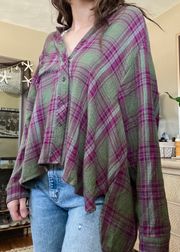 Oversized Plaid Top