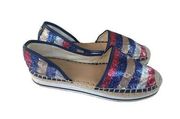 Tommy Hilfiger Carliss2 Platform Espadrille Flats size 9.5 sequins shine