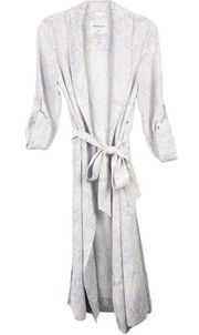 BABATON ARITZIA Kahlo Robe Grey Gray Python Snake Print Cardigan Robe XS