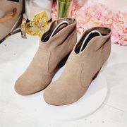 CARLOS by Carlos Santana Taupe Suede Booties “Brooky” Style Size 10