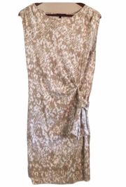 ANNE KLEIN Dress Tan Snake Print Sleeveless Large Petite