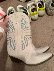 Blue And White Cowgirl Boots