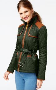 quilted belted jacket