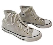 Converse All Star high top beige polka dot sneakers size 6