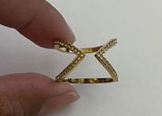 Michael Kors Gold Paved Chevron Open Ring