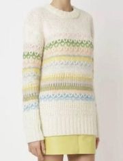 Coach Pastel Multicolor Fair Isle Pullover Sweater Size M