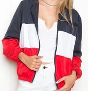 Brandy Melville John Galt colorblock red white & blue windbreaker