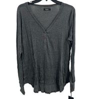 Michael Lauren Grey Long Sleeve Henley Size Medium New