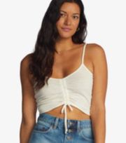 NWT Vero Moda Ivory Ruched Spaghetti Strap Crop Top