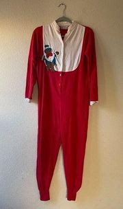 Vintage 80s one piece pajama jumpsuit size small