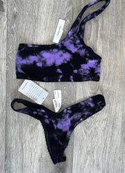 bond-eye NWT  Samira Set Eco Lilac And Black Bikini Set