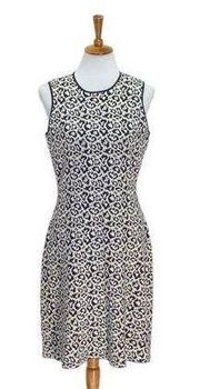 J. McLaughlin Leopard Print Dress Cream Size M Neutral Minimalist Spring Preppy