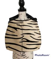 MARKS & SPENCER ZEBRA LEATHER HANDBAG PURSE TOTE