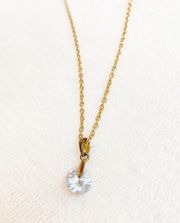 Gold Crystal Pendant Necklace