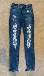 American Eagle Distressed Hi-Rise Jeggings Size 0 Regular