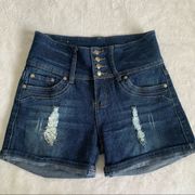 𝅺aq/aq Button HIGH WAIST Butt Lifting denim jean Shorts size 28