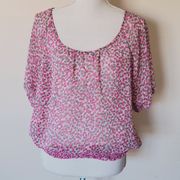 Lily Star floral blouse size large