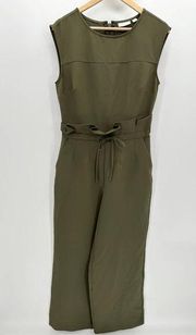 New York & Company Stretch Green Sleeveless Jumpsuit Women's Size Medium M