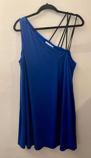 Royal Blue One Shoulder Woman's Dress XL