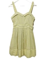 Anthropologie Maude Retro Mini Dress Womens Size S Sweetheart Pockets‎ Yellow