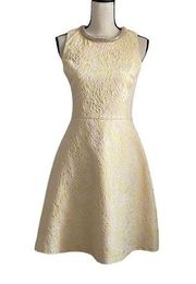 Badgley Mischka Belle Beaded Collar Prom Formal Fit & Flare Floral Dress size 4