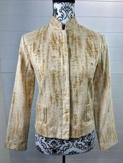 Vintage Cynthia Rowley Jacket Womens Sz 4 Y2K Metallic Gold Vintage Barbiecore