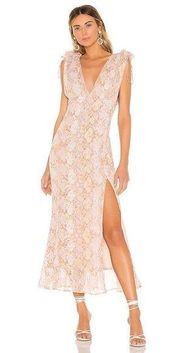 Majorelle snakeskin print greta slit plunge maxi dress size XL mob wife revolve