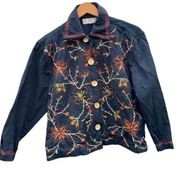 New Direction size Medium petite embroidered light jacket