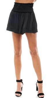 Pant Store Black Smocked Shorts