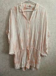 Honey Belle women's large thin white / orange short romper