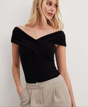 NWT NA-KD Off Shoulder Drape Body suit SIZE XS