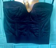 Black Embroidered Bustier In Size Small