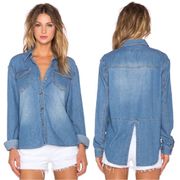 MINKPINK Blue Skies Chambray Denim Shirt XS