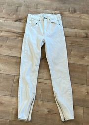 McGuire Denim White Newton Skinny Jeans Ankle Zip Sz 24