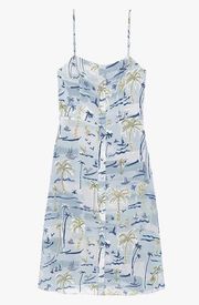 NEW The Kooples Blue Midi Dress with Hawaiian Print