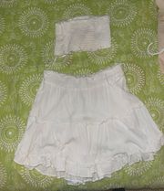 Showpo White Two Piece Skirt Top Set