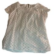 Sail To Sable White Eyelet Short sleeve top Size M