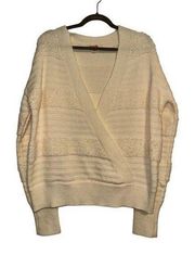 Mazik Wrap Style Cream Sweater Size Medium