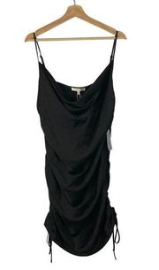 WAYF Black Cinched Side Mini Slip Dress XL